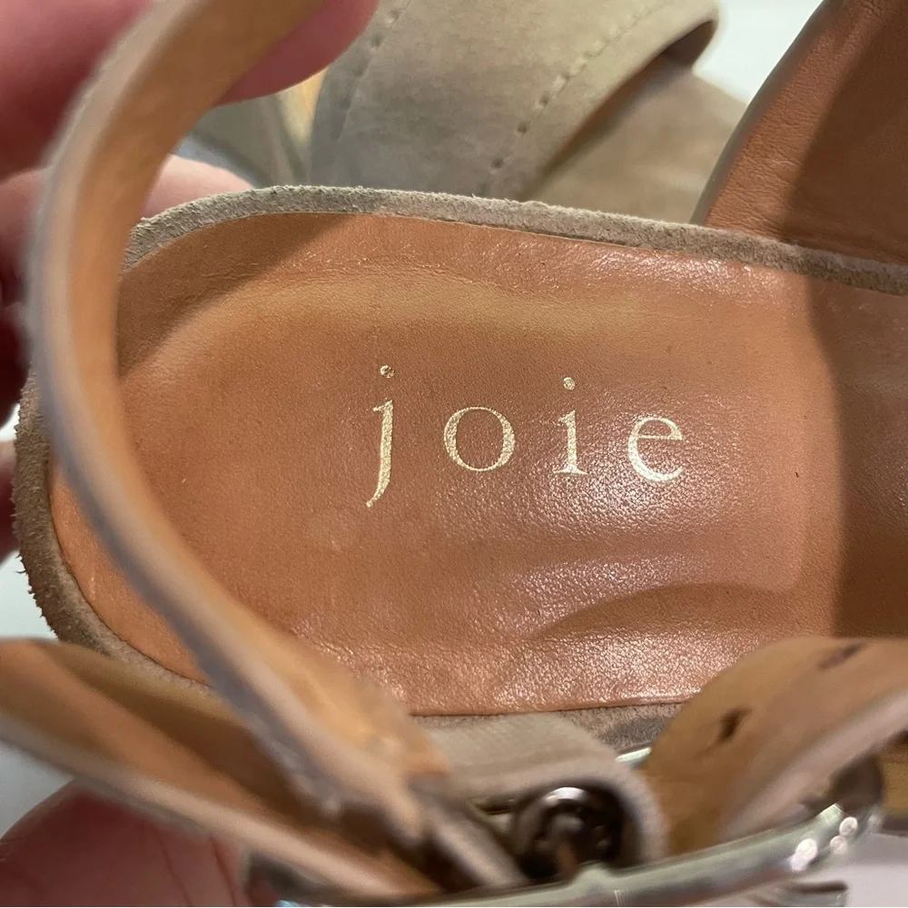 JOIE Light Tan Suede Platform Slingback Sandals! Great condition! 6 1/2